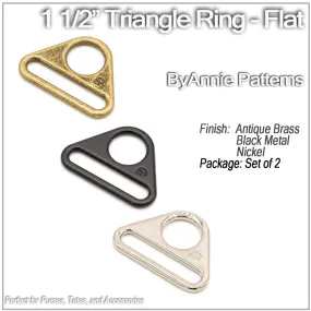 1 1/2" Triangle Ring - Flat (Set of Two)