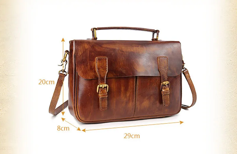 100% Genuine Full Grain Leather Ladies Messenger Hand Purse Shoulder Bags A80075