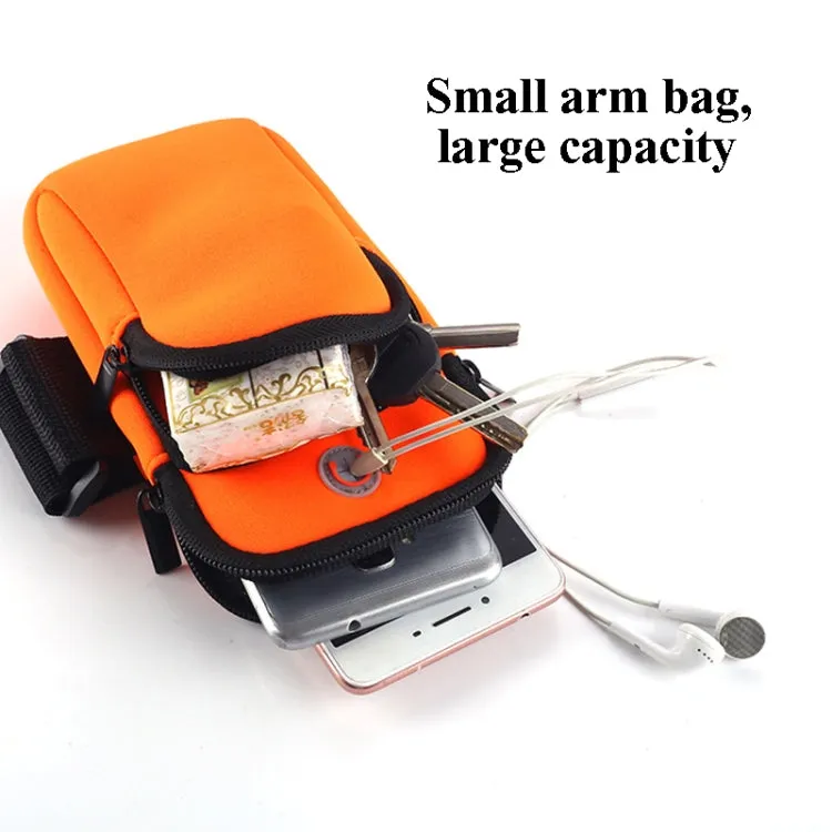 3 PCS Running Mobile Phone Arm Bag Men And Women Fitness Outdoor Hand Bag Wrist Bag  for Mobile Phones Within 6.5 inch( Orange)