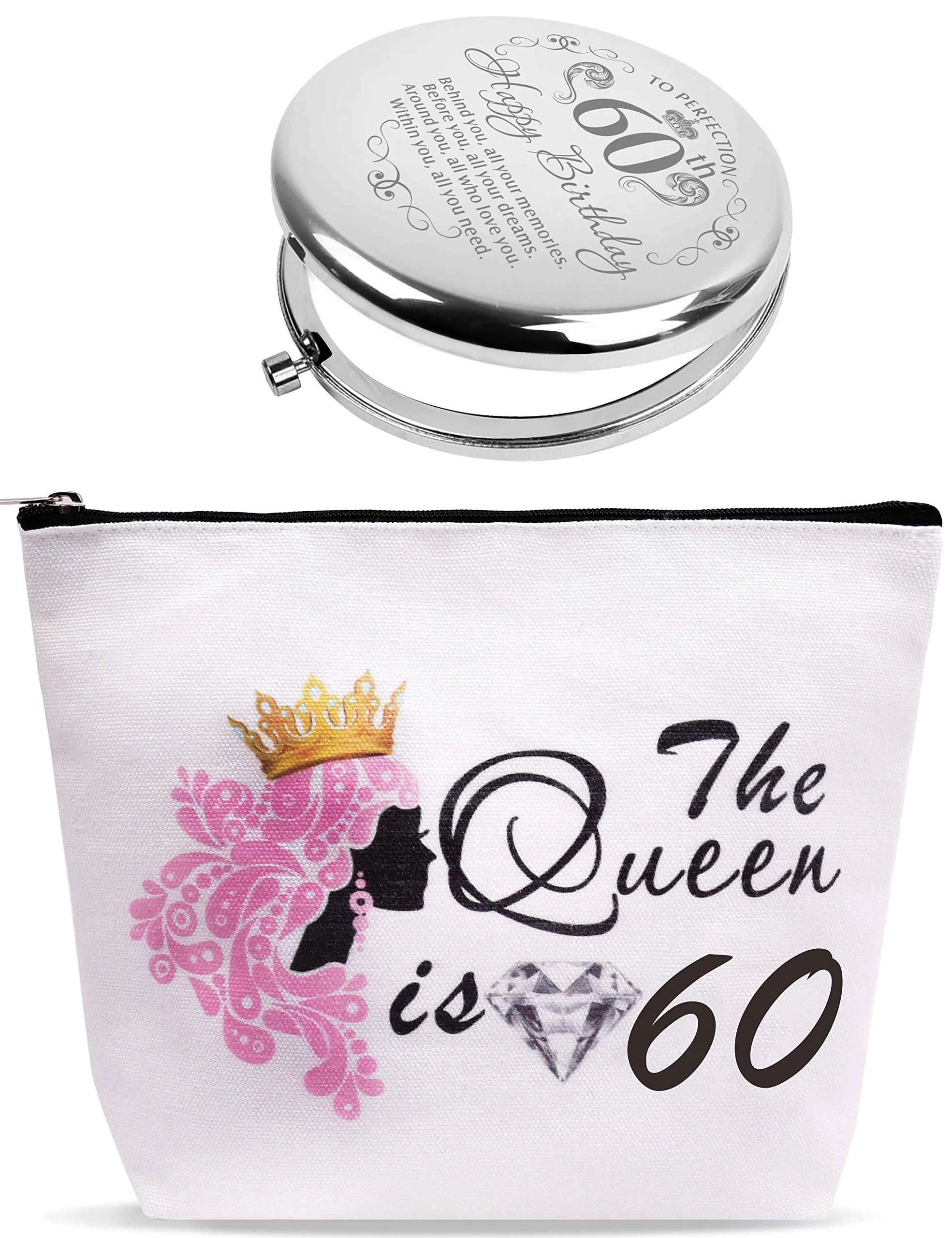 60th Birthday Mirror, 60th Birthday Makeup Bag, 60th Birthday Gifts for Women, 60th