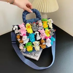 Adorable y2k 3d stuffed animal fashion handbag