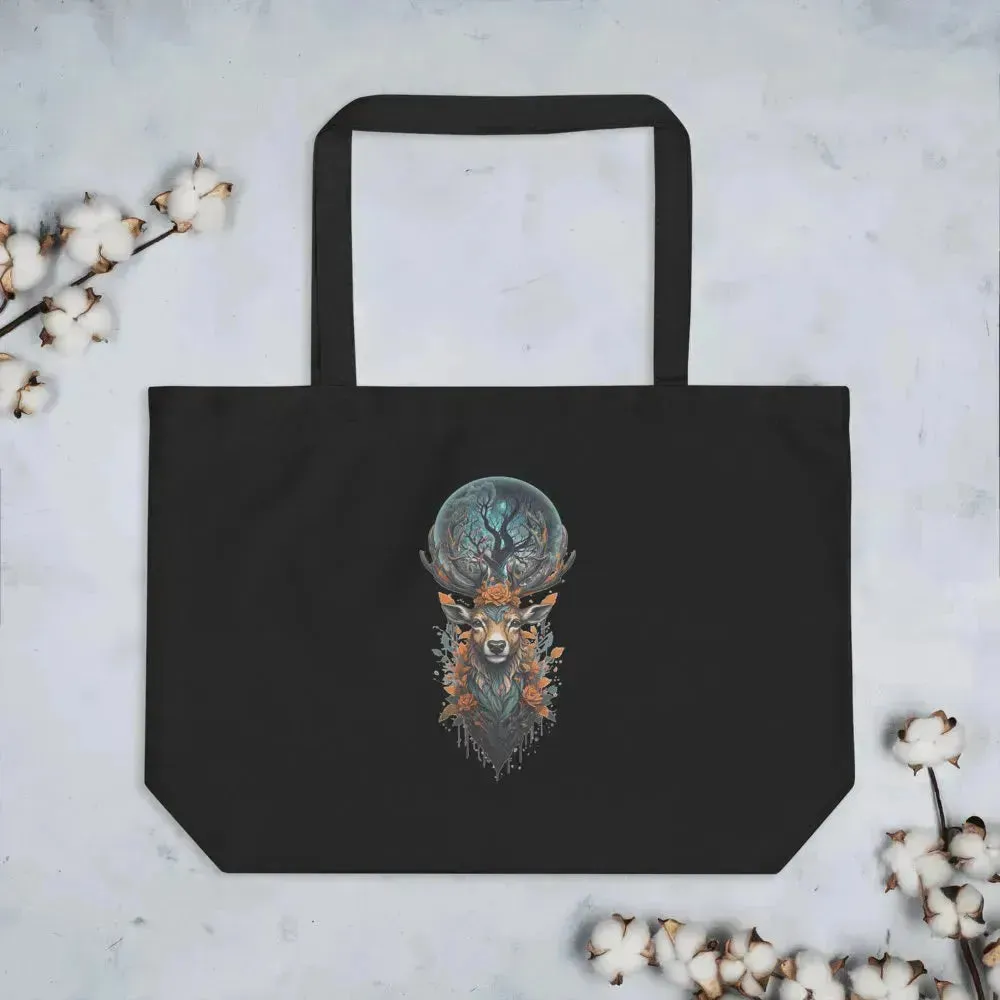 Aesthetic Antlered Deer Tote Bag