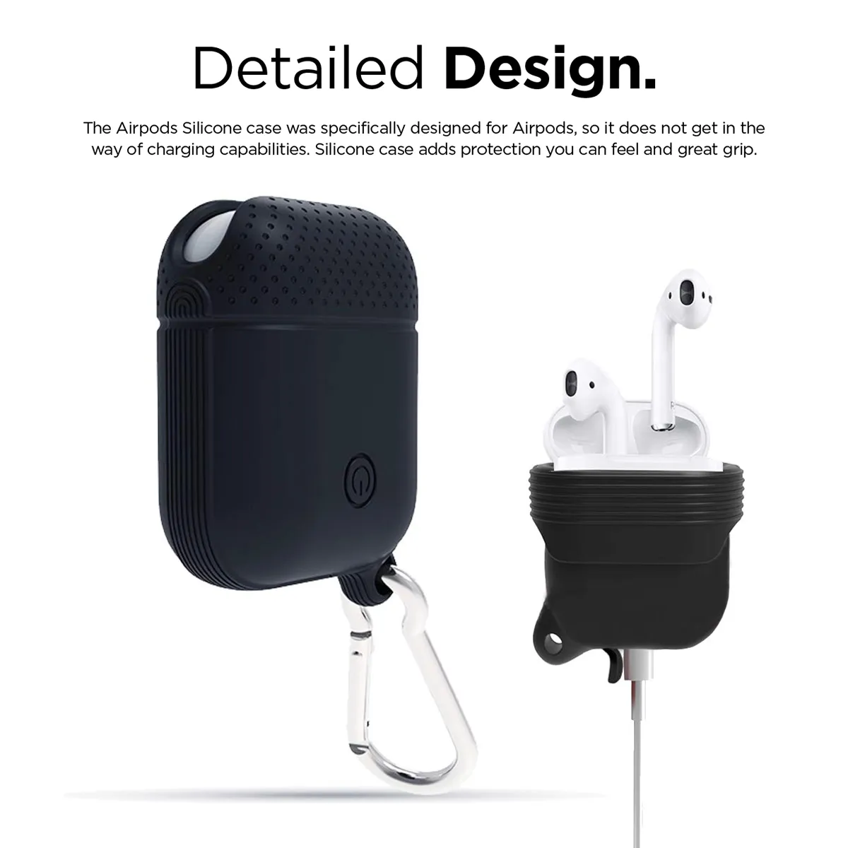 AirPods Black Silicone Protective Case Cover (Dotted)