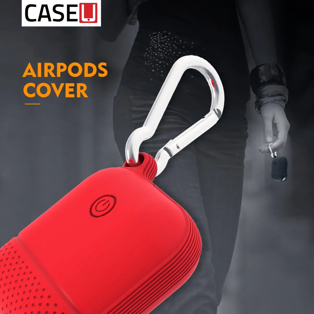 AirPods Red Silicone Protective Case Cover (Dotted)