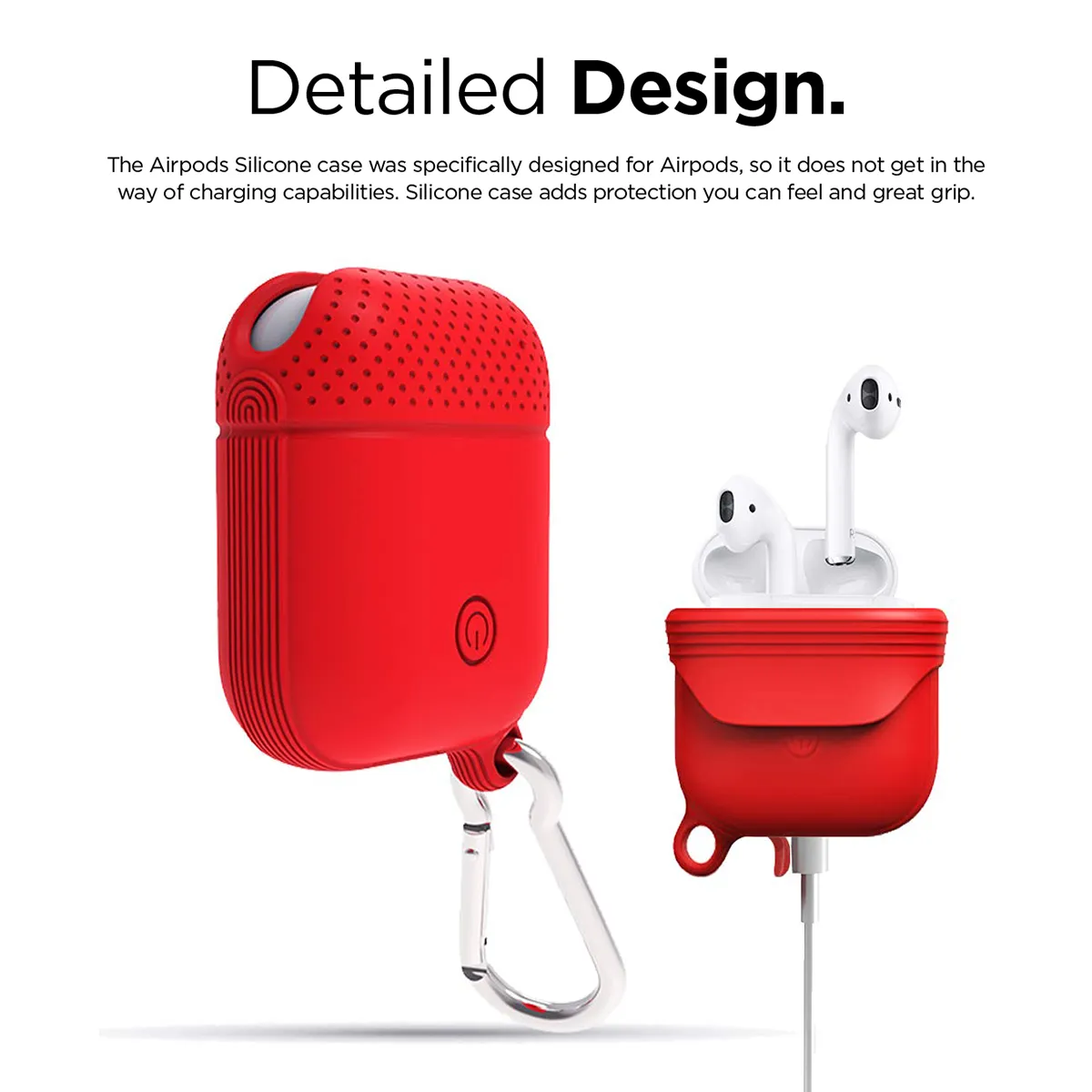 AirPods Red Silicone Protective Case Cover (Dotted)