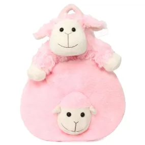 Alpaca Handbag with an Alpaca Plush Toy, Pink, 11.8 Inches