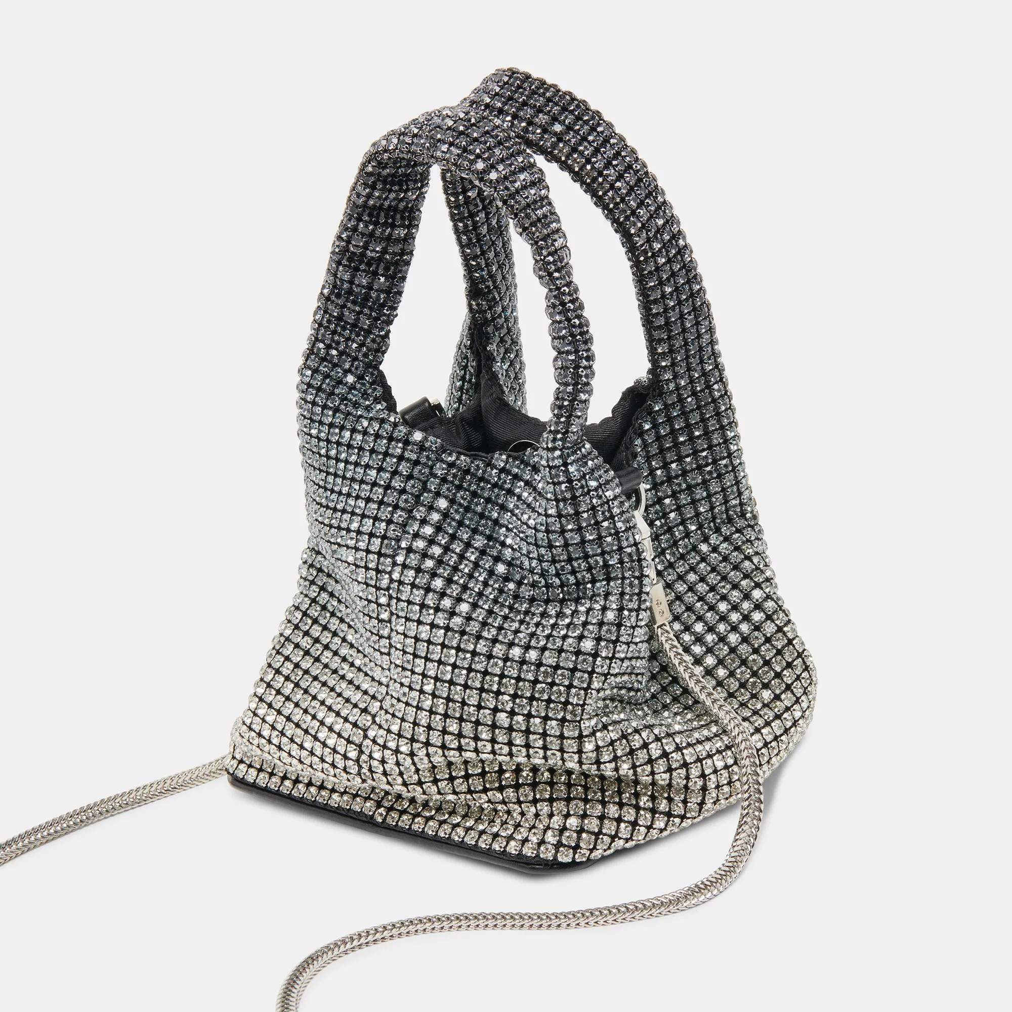 ANNA HANDBAG BLACK CRYSTAL MESH