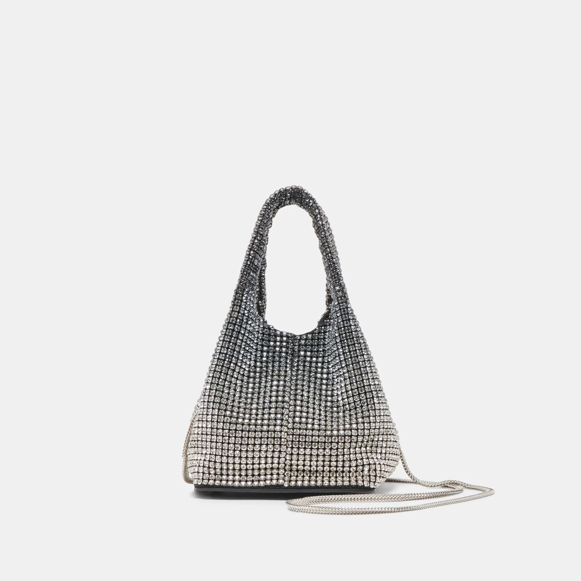 ANNA HANDBAG BLACK CRYSTAL MESH