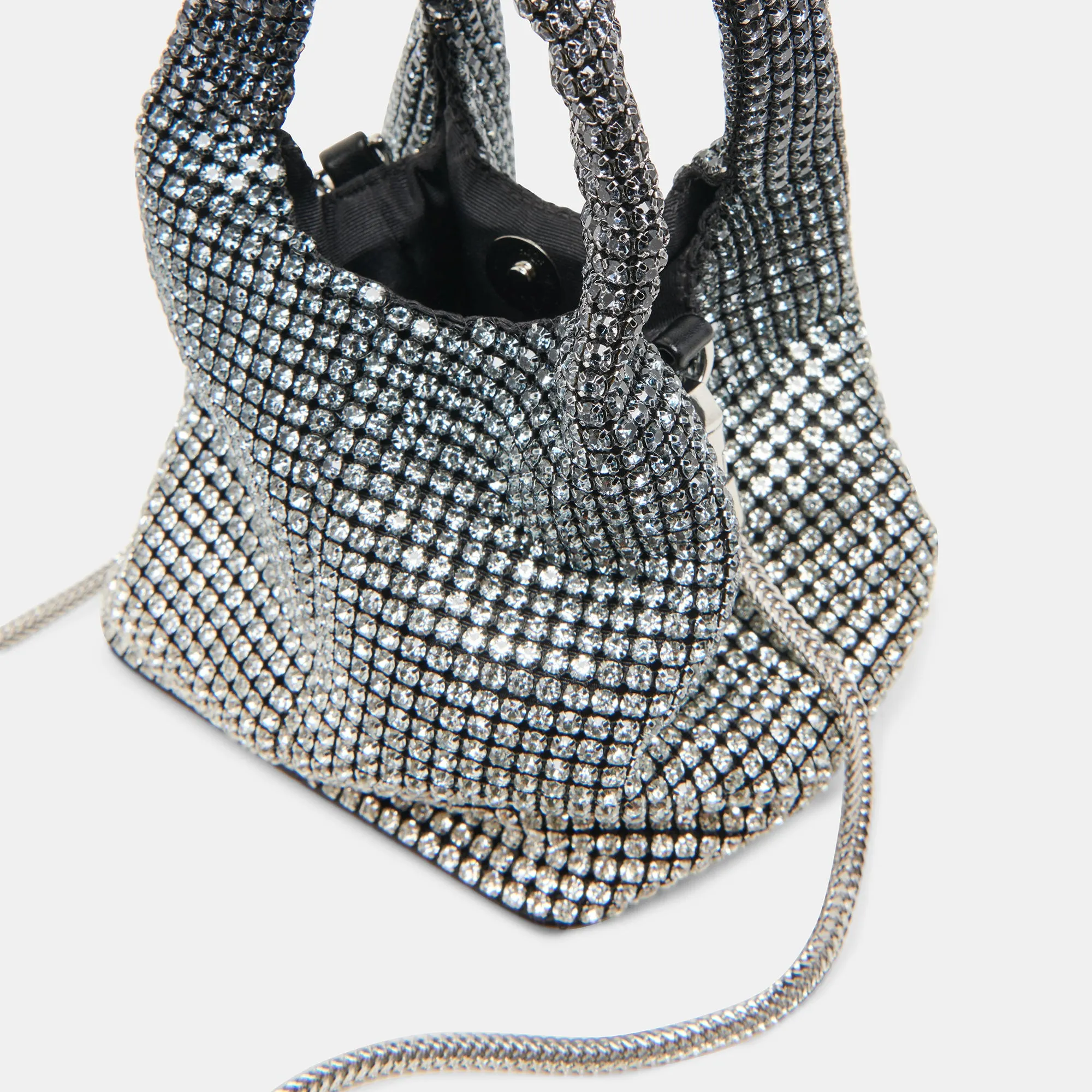 ANNA HANDBAG BLACK CRYSTAL MESH