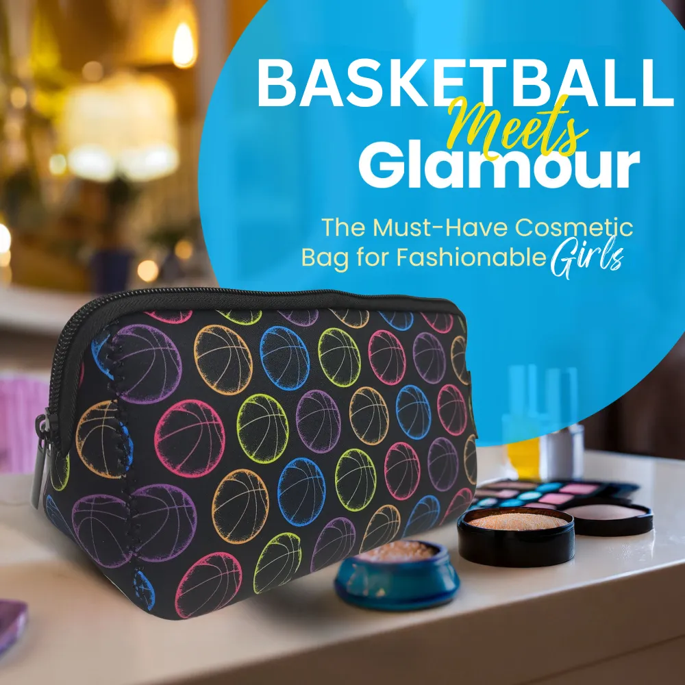 Basketball Cosmetic Bag & Scrunchie Gift Bundle