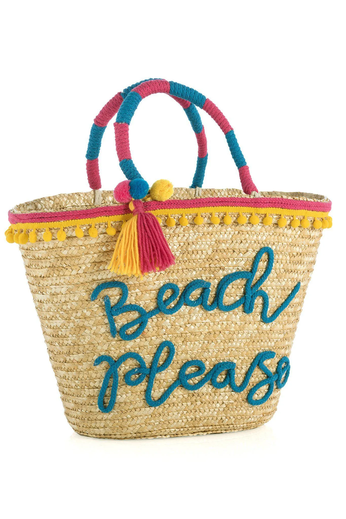 Beach Please Straw Tote