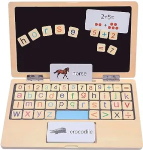 BEKILOLE Toddler Toys My First Laptop, Magnetic and Drawing Board Toy for Boys and Girls, Creative Play Montessori toys, and Learning and Educational Toys for 3 4 5 6 7 8 Year Old Kids