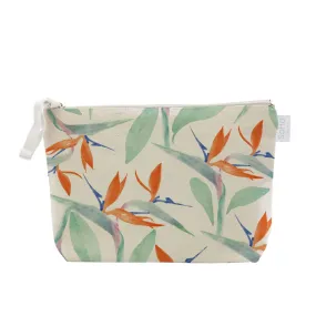 Bird of Paradise Watercolor Cosmetic Bag, Large