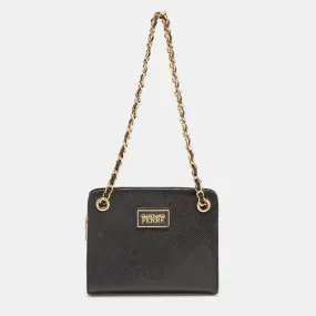 Black Patent Leather Chain Shoulder Bag