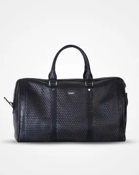 Black Weaved Duffel / Luggage Bag with a Laptop Sleeve