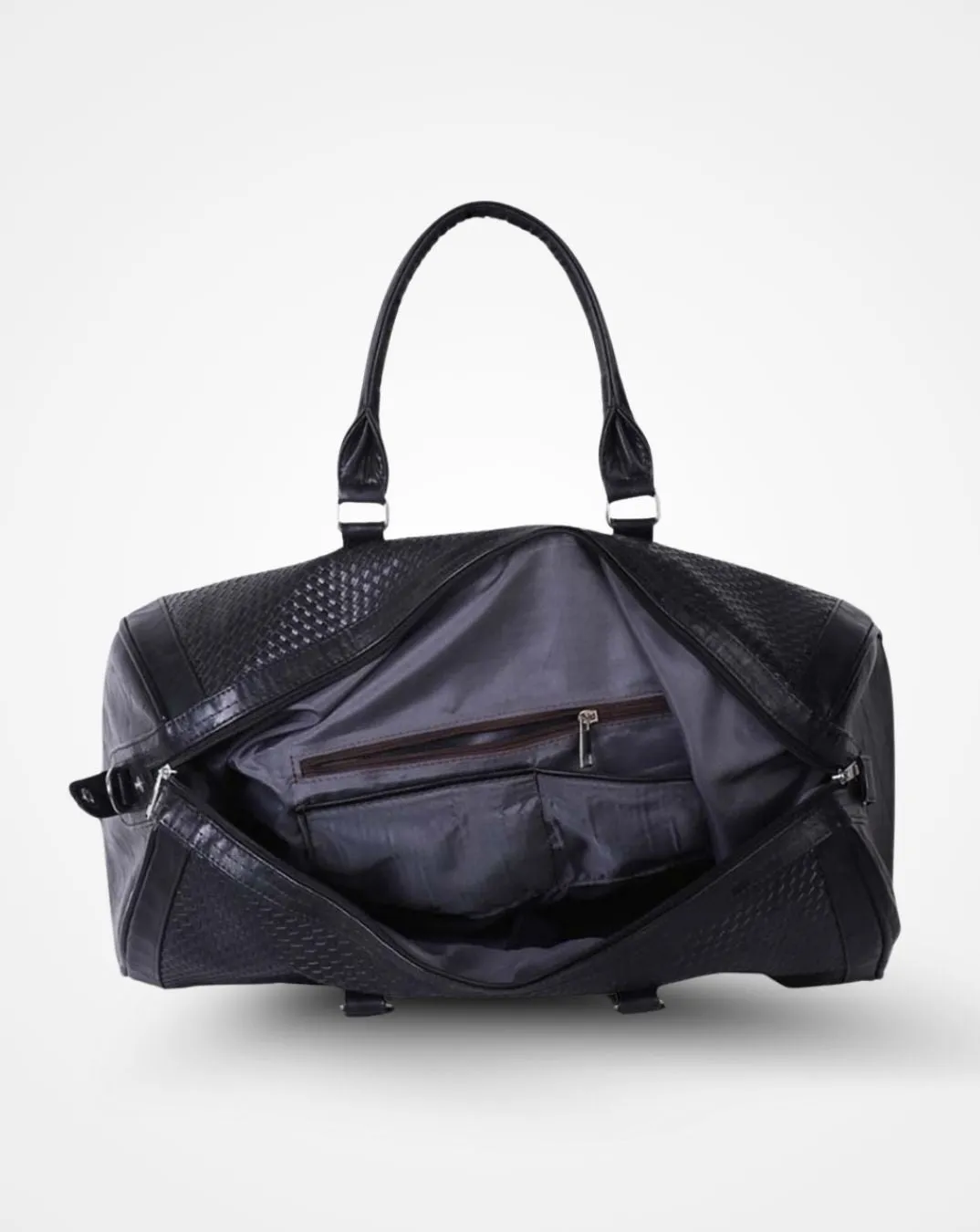 Black Weaved Duffel / Luggage Bag with a Laptop Sleeve