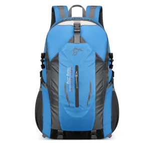 Blue Lightweight Hiking Backpack - Waterproof Outdoor Travel & Camping Bag with Multi-Compartment Design