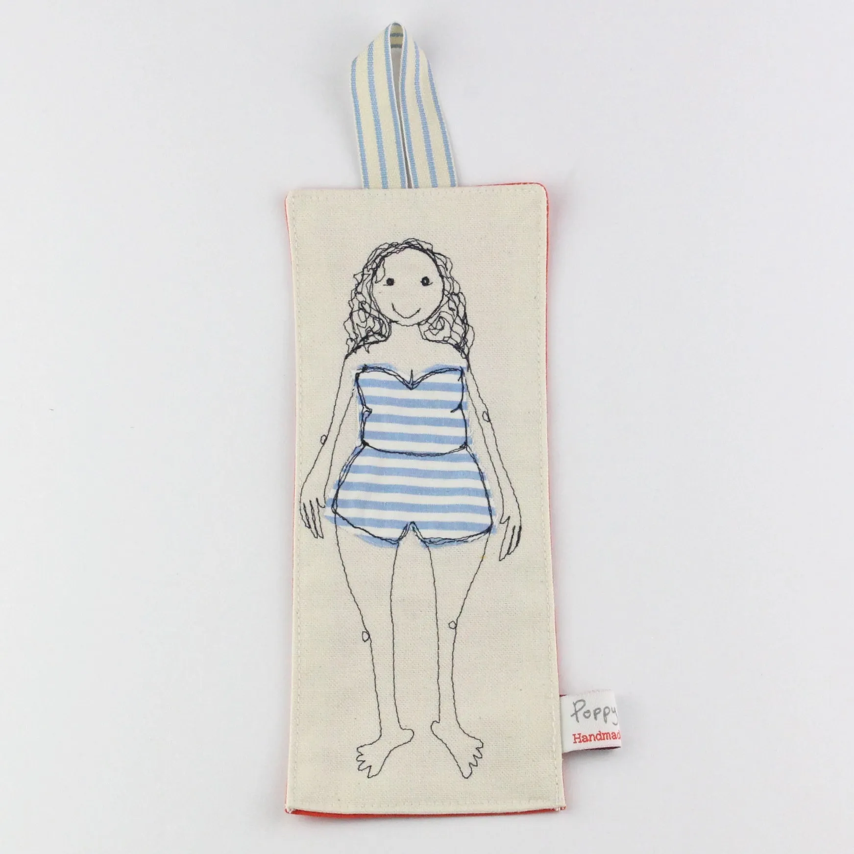 bookmark - stripey bather