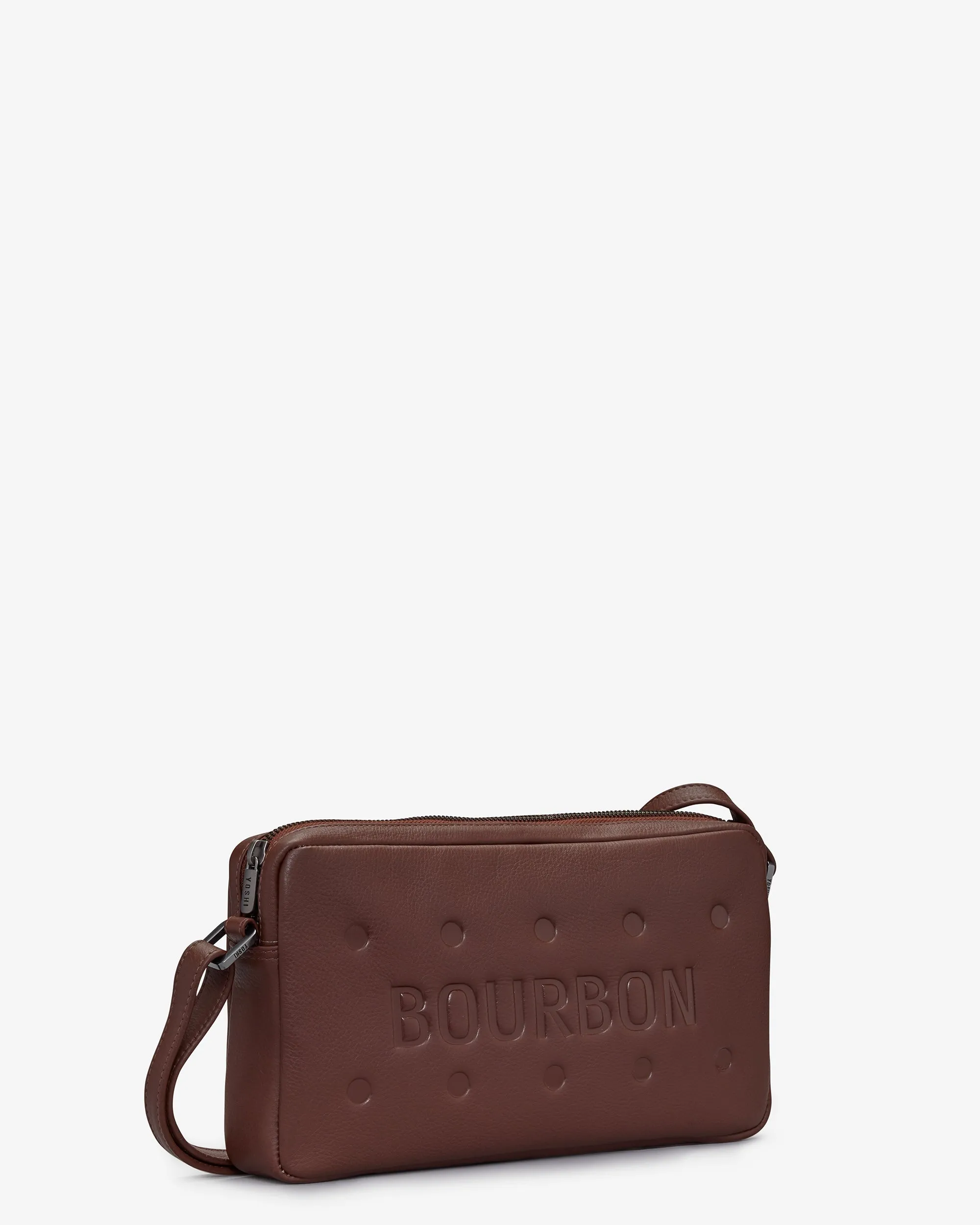 Bourbon Biscuit Leather Cross Body Bag