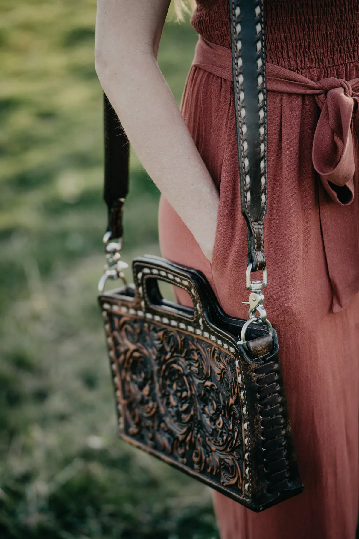 Briefcase Tooled Purse by Double J Saddlery