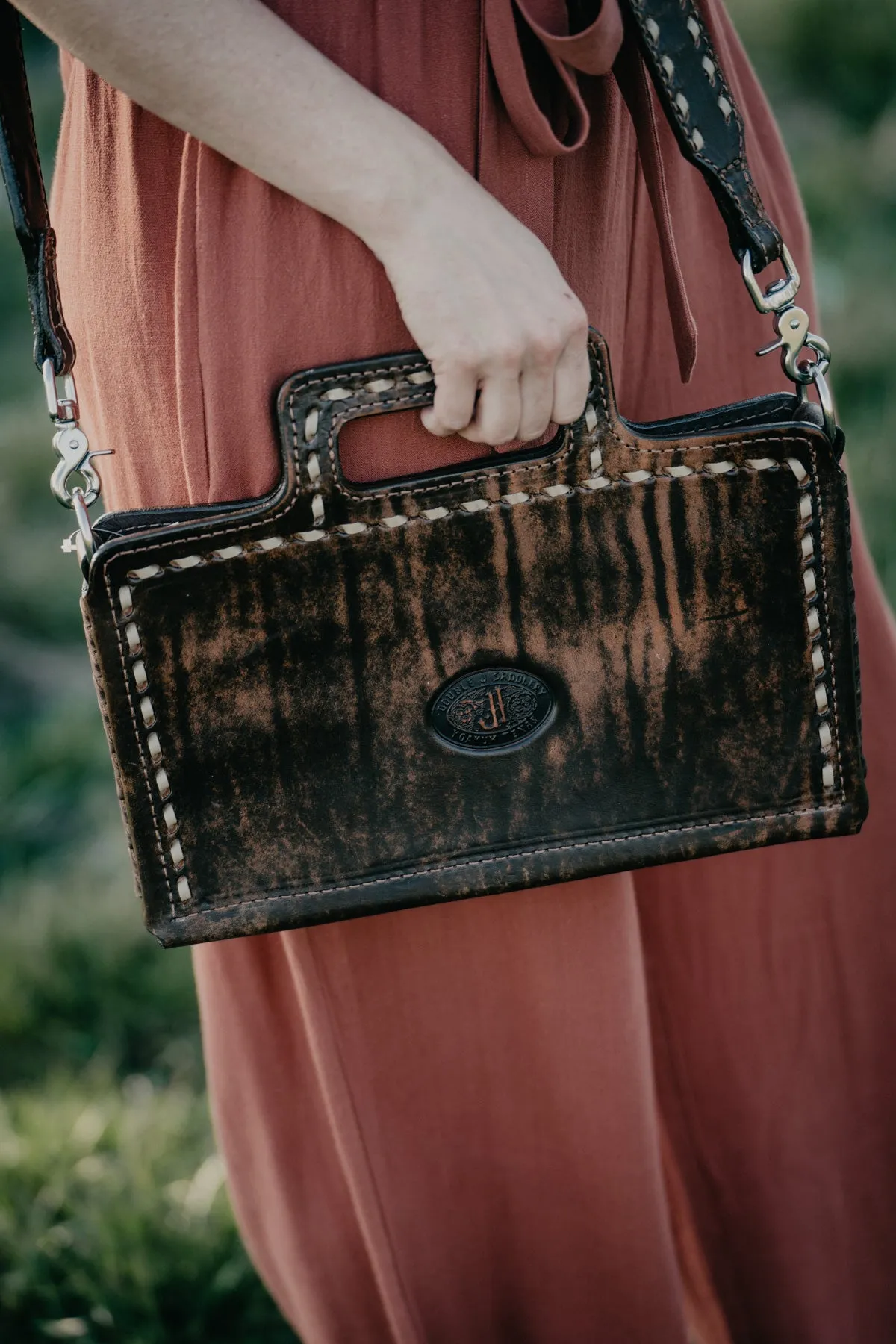 Briefcase Tooled Purse by Double J Saddlery