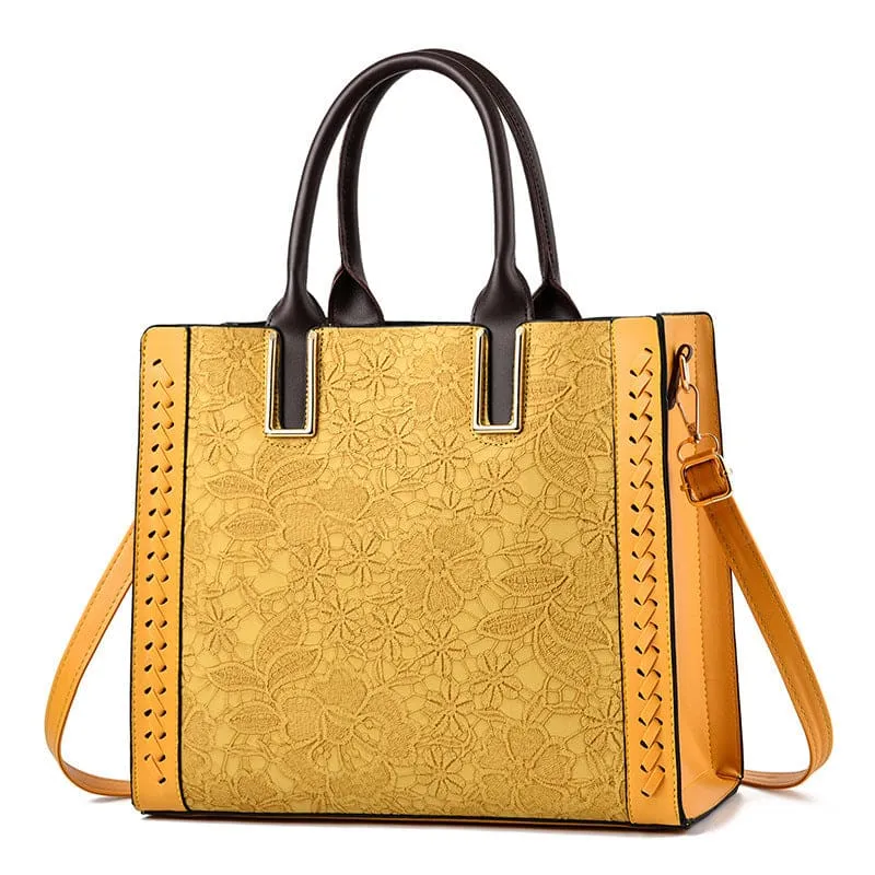 Bright Yellow Luxury Elegant Shoulder Bag with Adjustable Strap