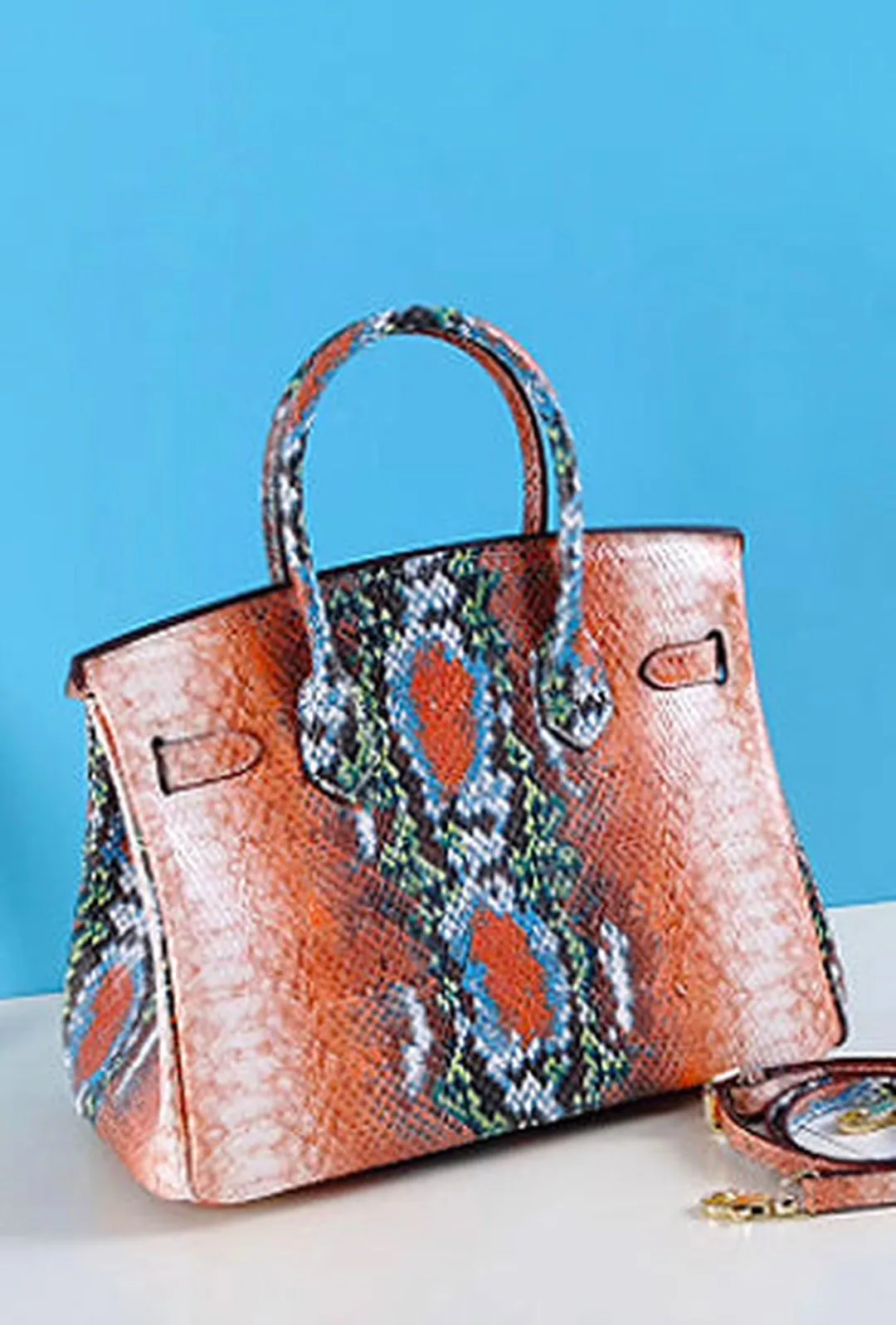 BRYZELL - PYTHON PRINT KELLY BAG