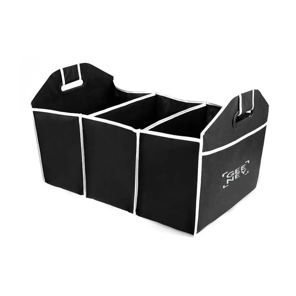 Buy Latest High Quality 2 in 1 Car Boot Storage Organiser - Black Color