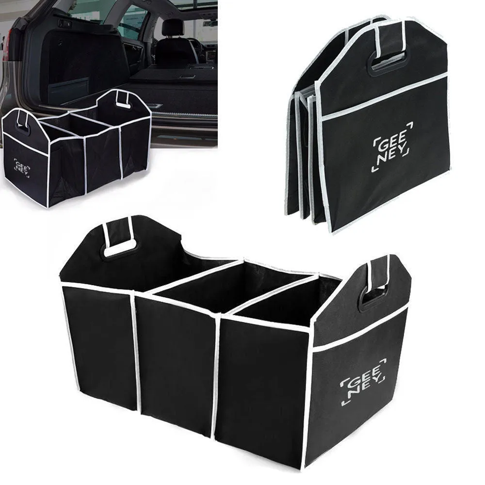 Buy Latest High Quality 2 in 1 Car Boot Storage Organiser - Black Color