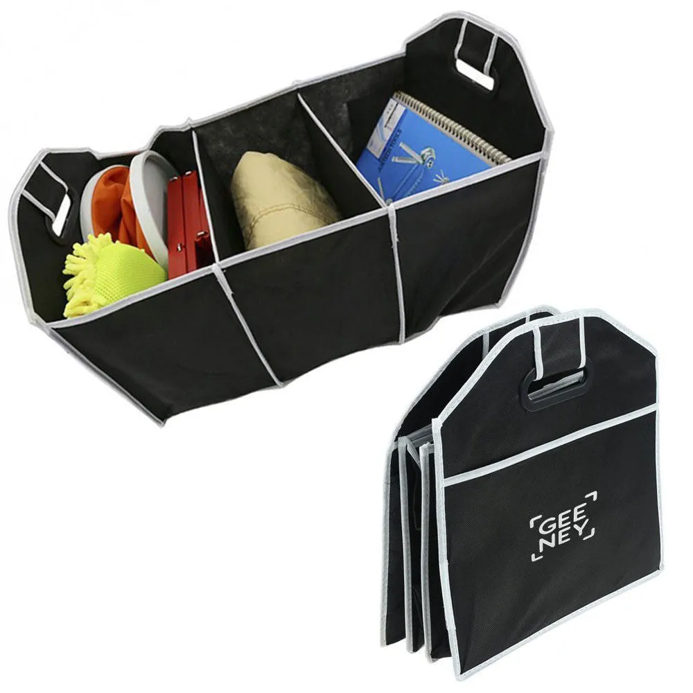 Buy Latest High Quality 2 in 1 Car Boot Storage Organiser - Black Color