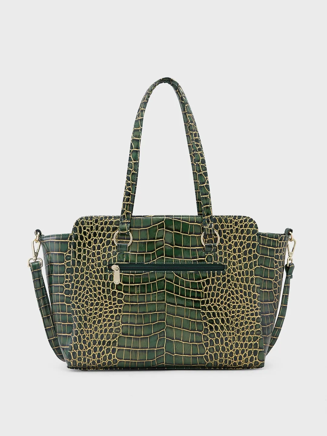 Caprese Miranda Satchel Large Croco Womens Handbag Green