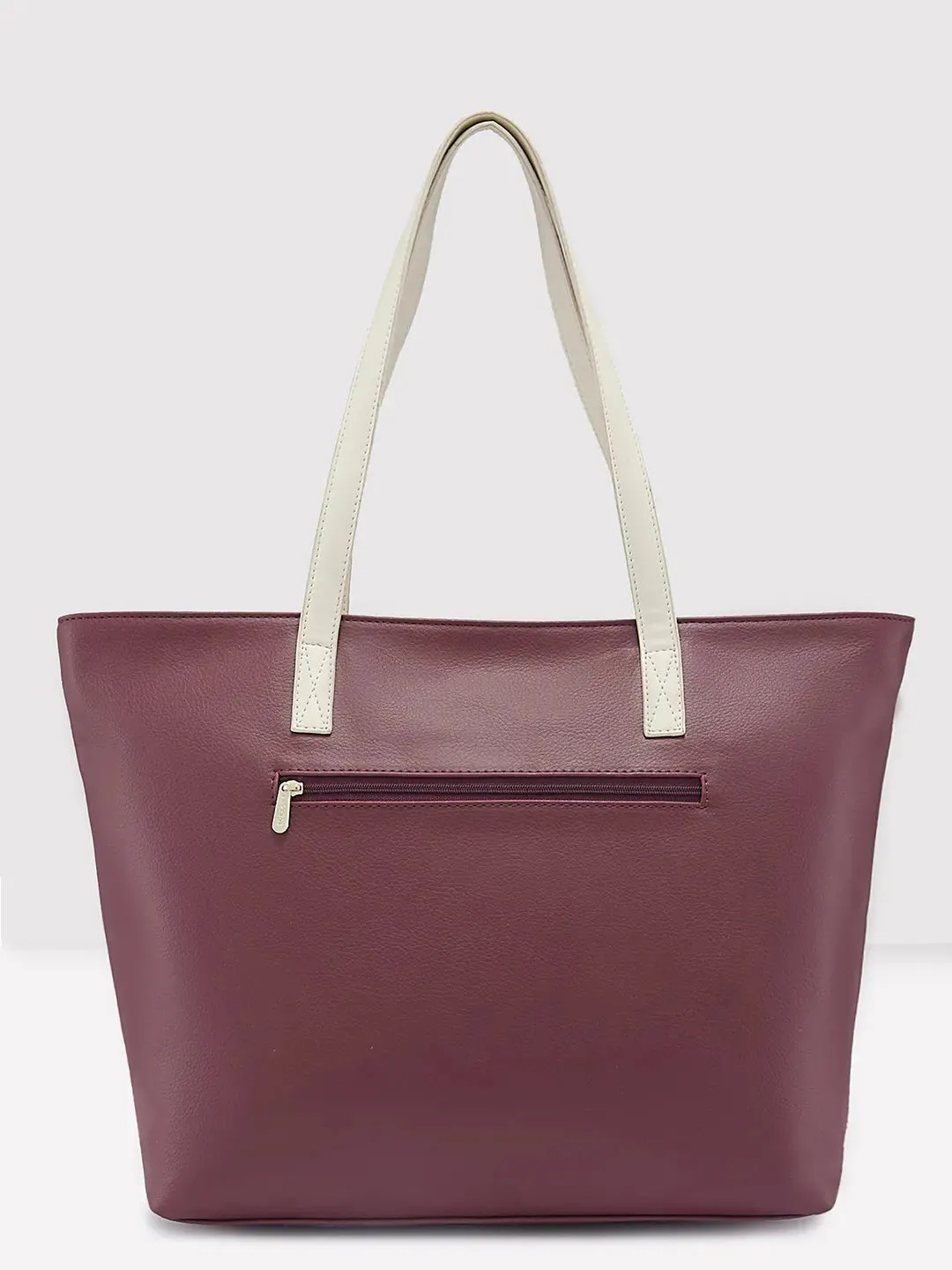 Caprese Narni Tote Medium Solid Womens Office Handbag Maroon