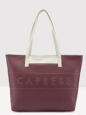 Caprese Narni Tote Medium Solid Womens Office Handbag Maroon