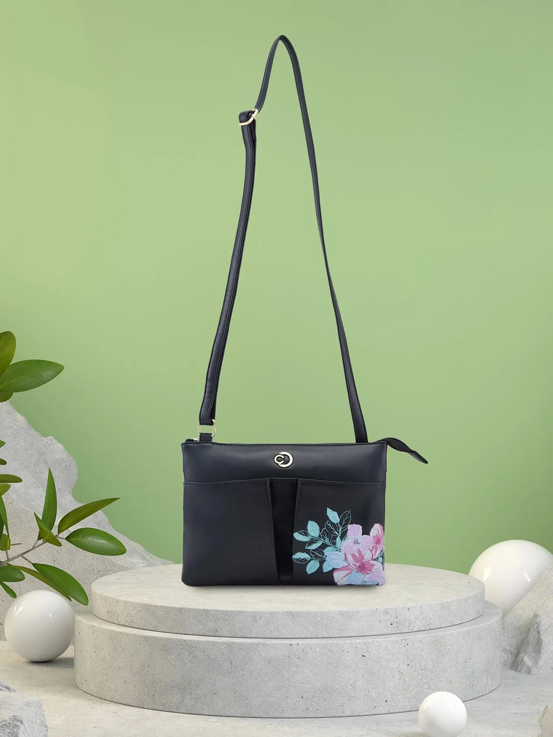 Caprese Shanaya Sling Medium Womens Handbag Black