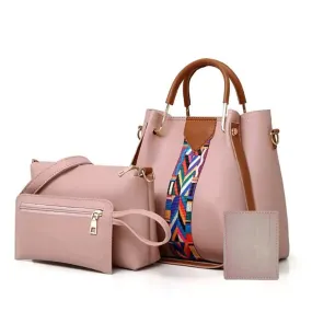 CAPRI 4 PIECE PINK  HANDBAG