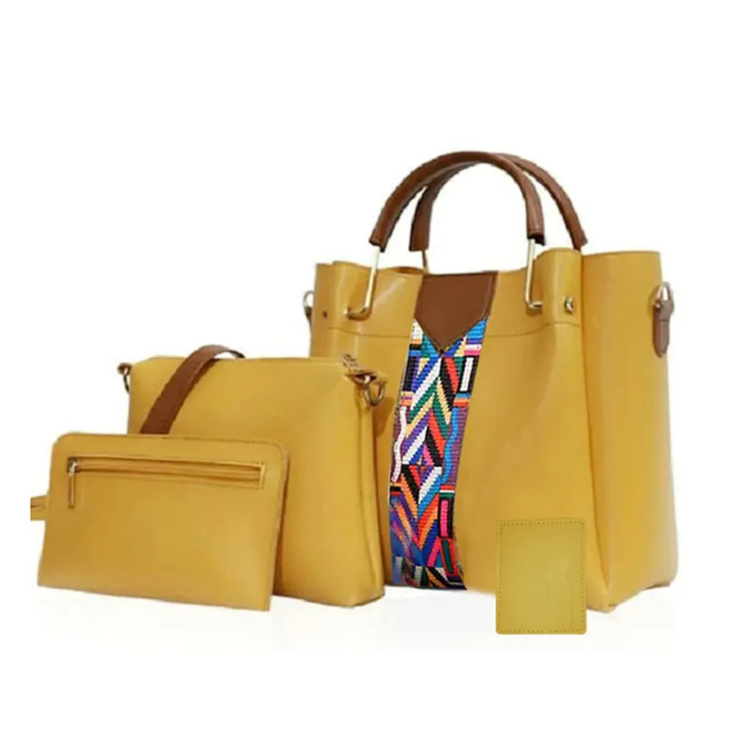 CAPRI 4 PIECE YELLOW HANDBAG