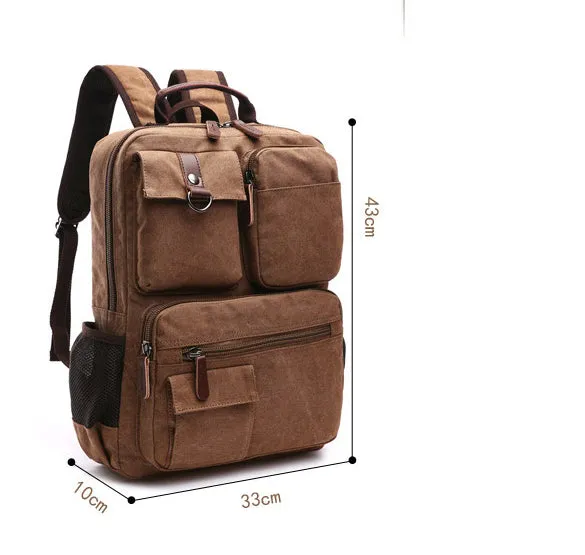 Casual Canvas Travel Student Backpack 8678