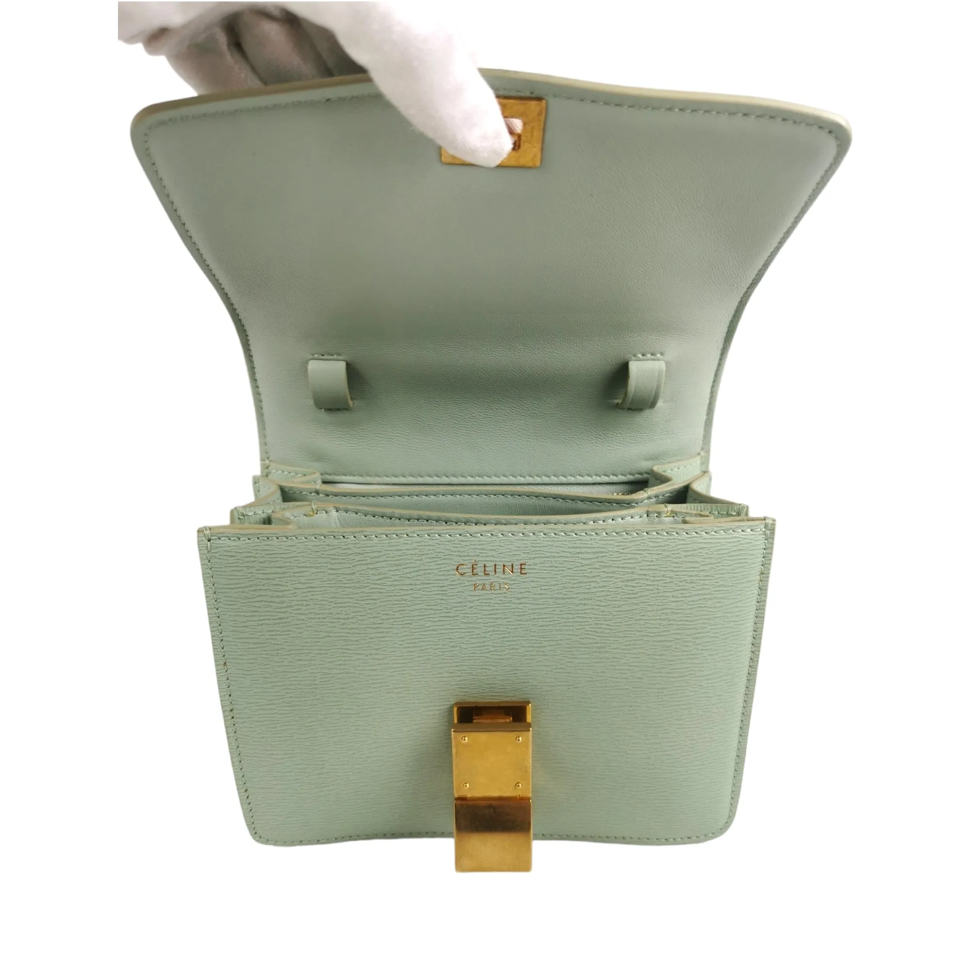 Celine Classic Box Small Green Calfskin