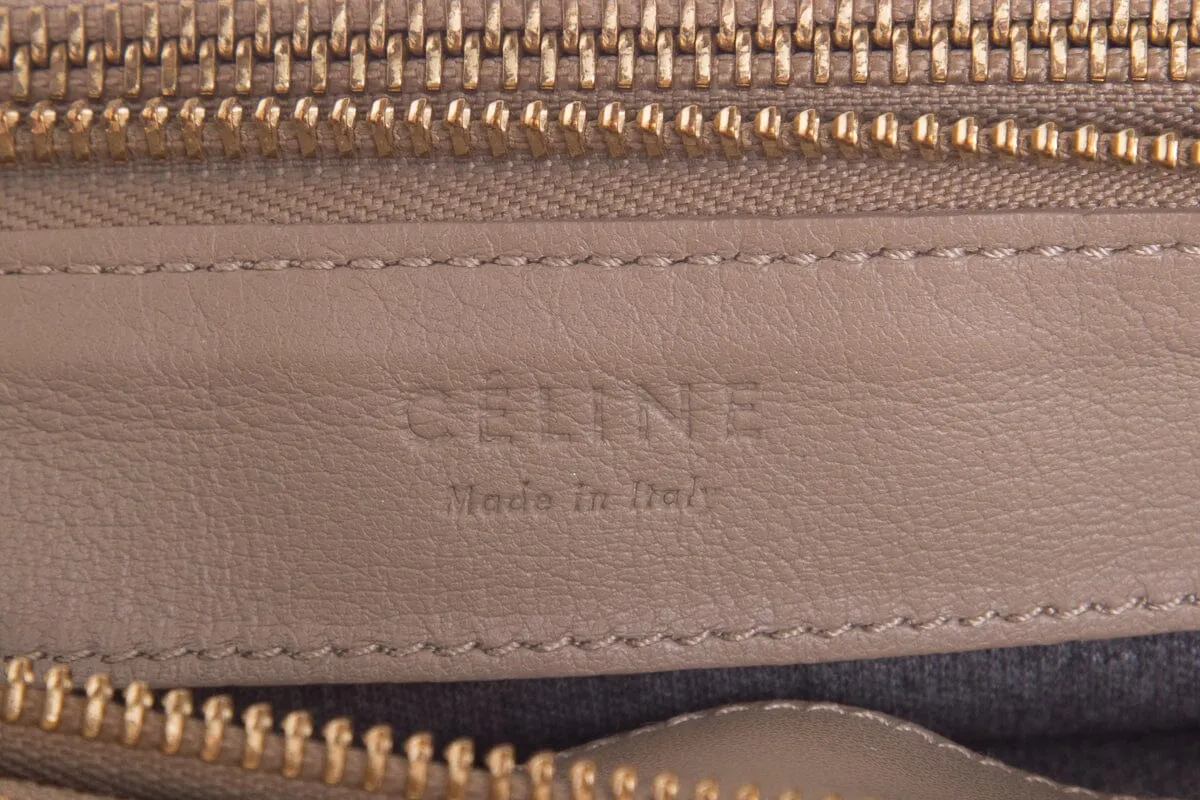 Celine Lambskin Taupe Tri Pouch Cross-Body