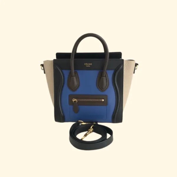 Celine Luggage Nano Bag In Blue