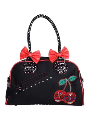 Cherry Skulls Dots Handbag