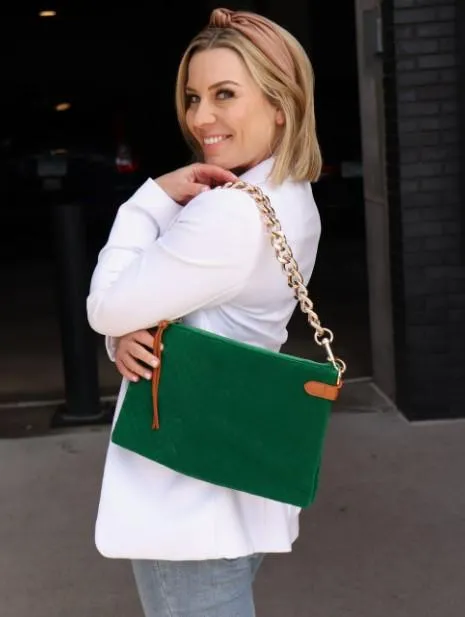 Chic Velvet Purse Green