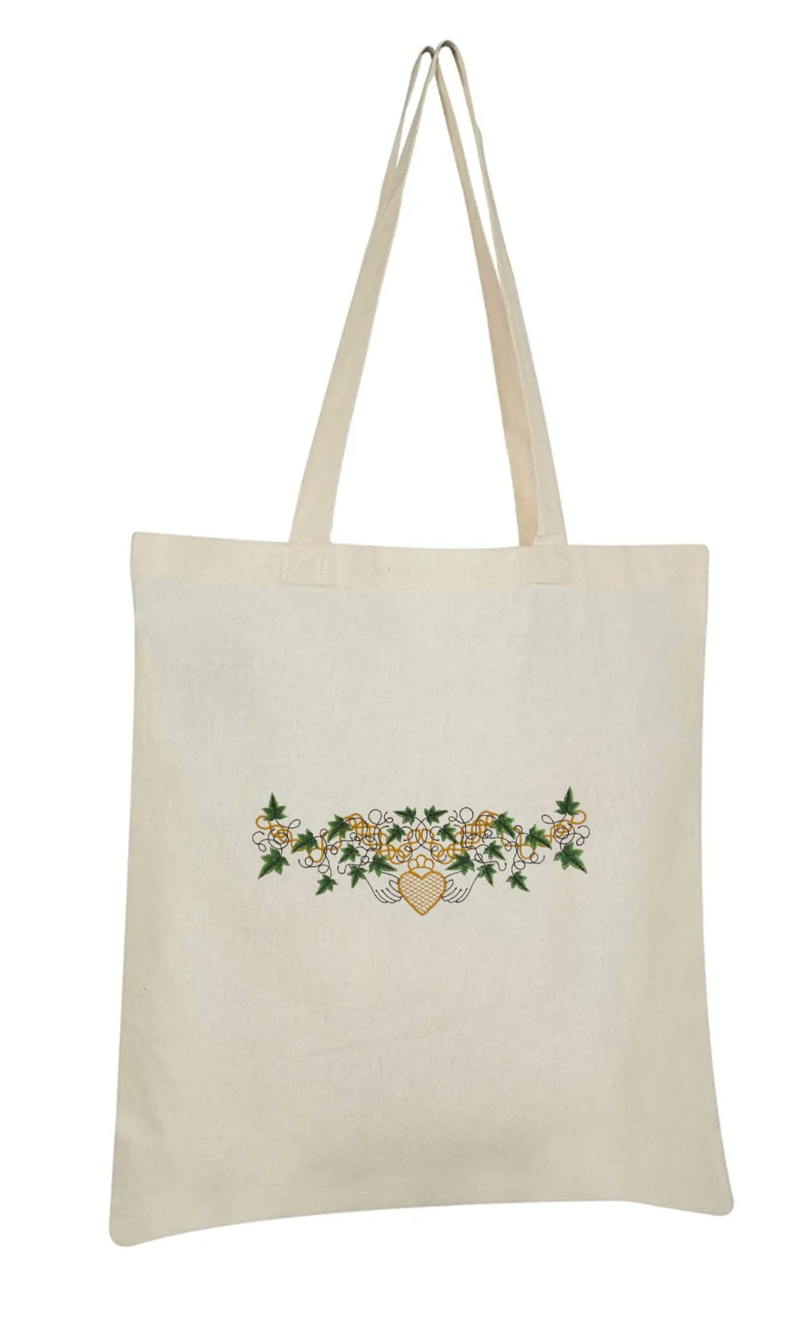 Claddagh Embroidered Cotton Canvas Market Bag. Choice of 5 different bags