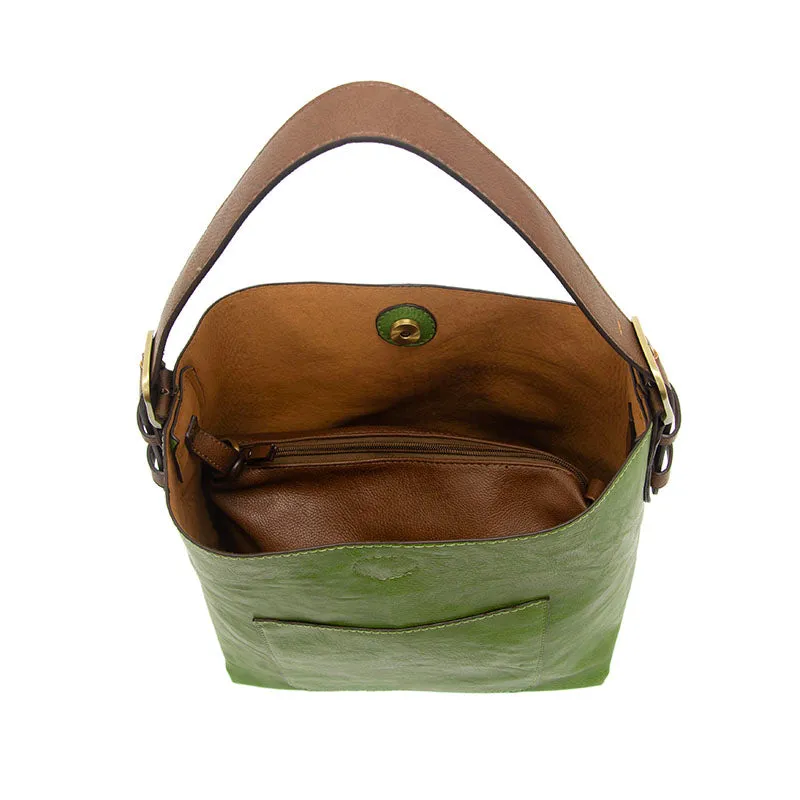 Classic Hobo Handbag in Forever Green/Coffee