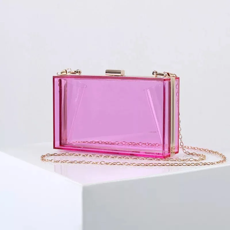 Clear case chain handbag