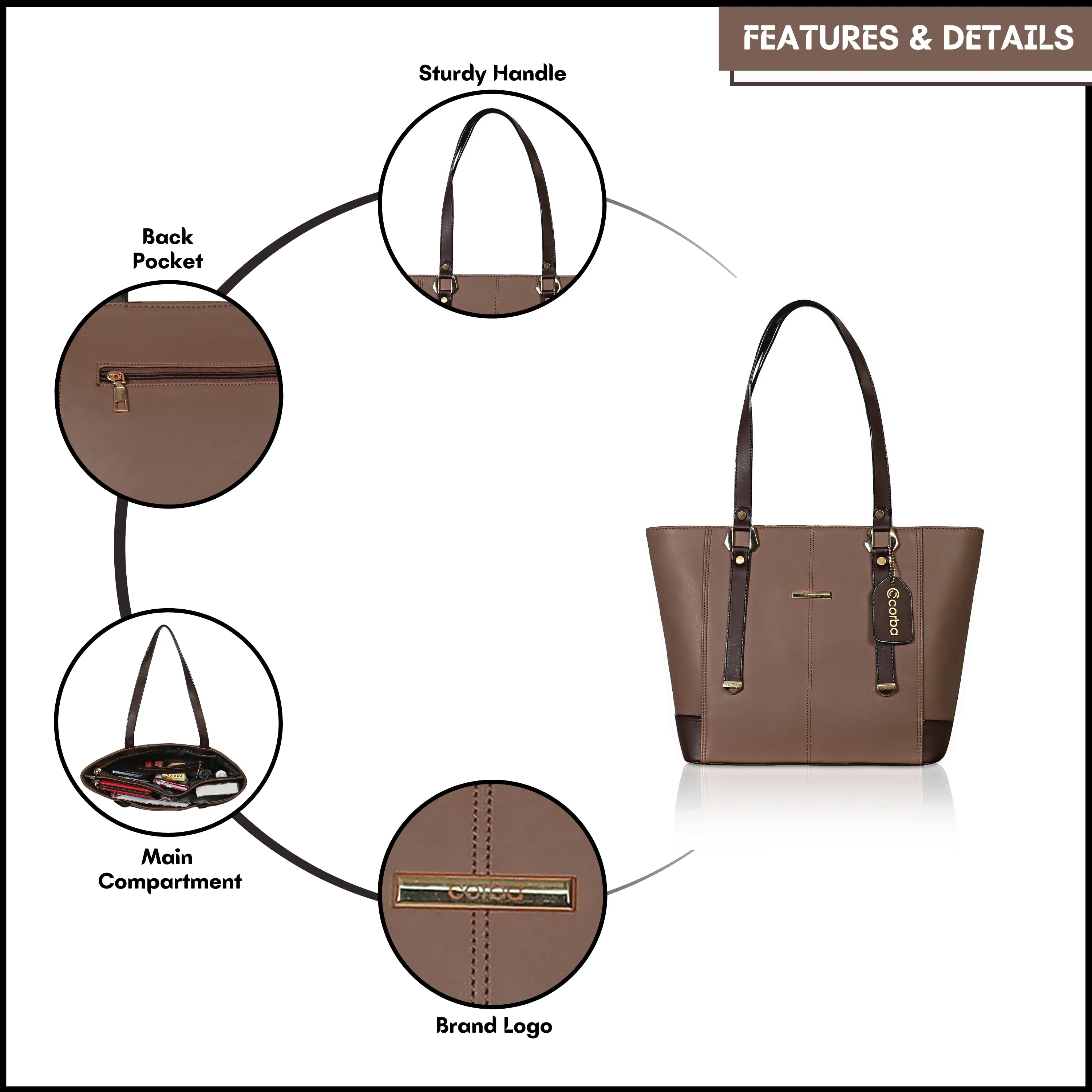 Corba Handbag Dark Brown