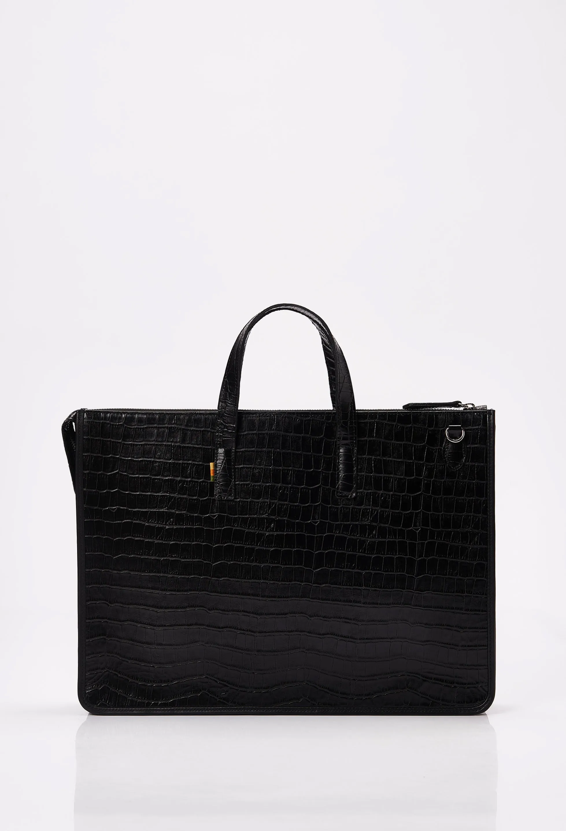 Croco Leather Slim Briefcase