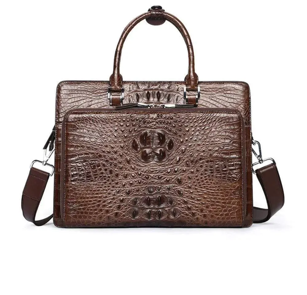 Crocodile Skin Leather Briefcase & Business Bag