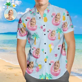 Custom Face Hawaiian Shirt Enjoy Summer Time Personalised Aloha Beach Shirt For Men