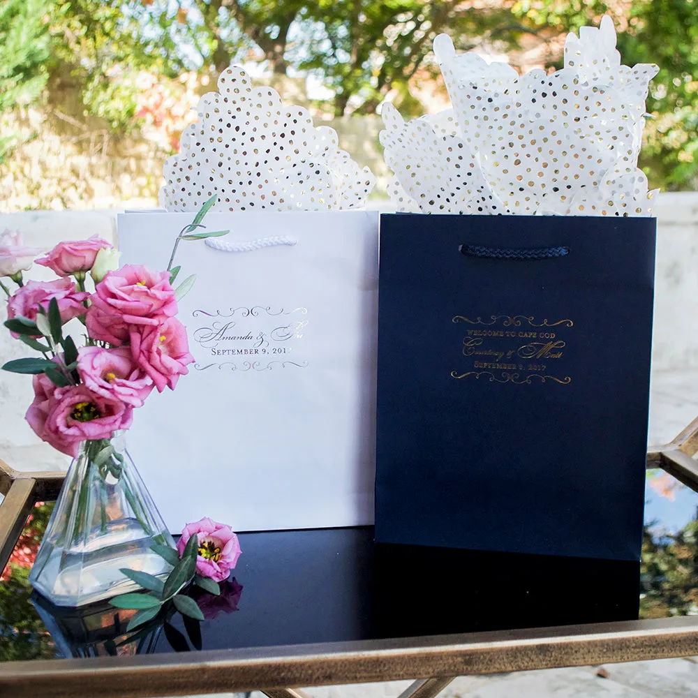 Custom Flourish Wedding Welcome Bags